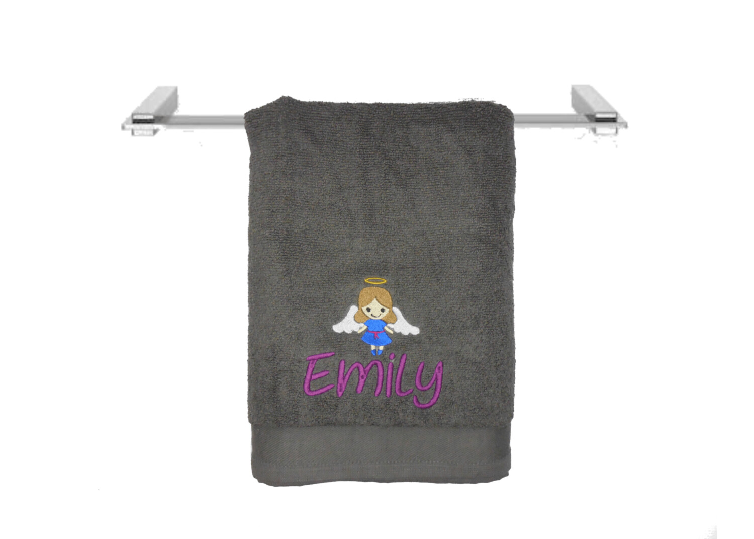 Children's Personalised Dark Grey Towel