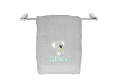 Children's Personalised Light Grey Towel