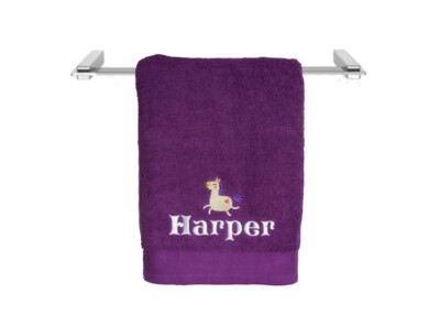 Children's Personalised Purple Towel