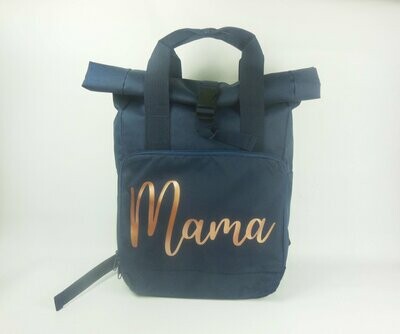 MAMA Roll Top Backpack - Navy