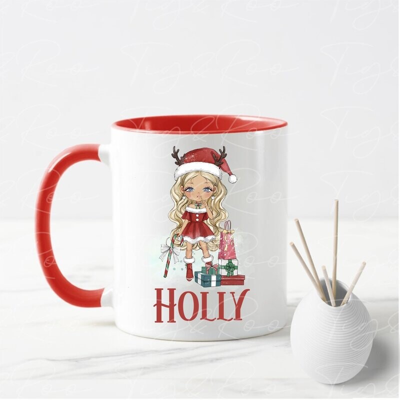 Christmas Girl  Name Mug