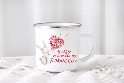 Happy Valentines Enamel Mug