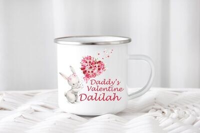 Daddy's Valentines Enamel Mug