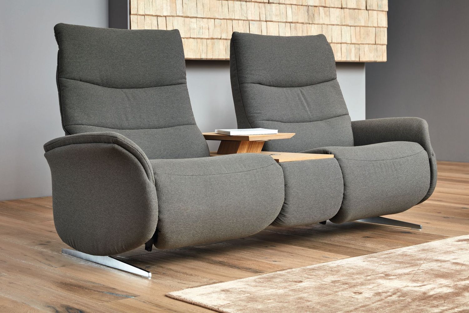 Azure Sofa with console table by himolla