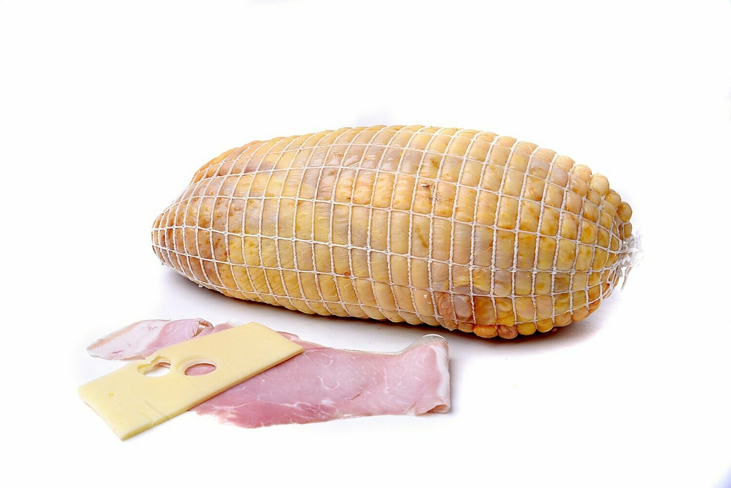 Pollastre farcit pernil dolç i formatge