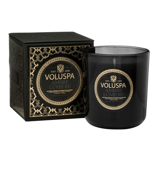 VOLUSPA - Bougie maison noir - Ambre Lumière 340g