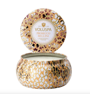 VOLUSPA - Bougie Maison Blanc à 2 Mèches - Prosecco Bellini 312g