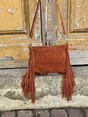 Pochette en daim rouille