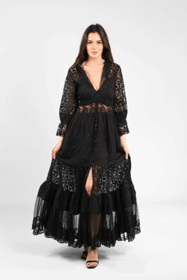 Robe longue Lelia Noire Beatnik