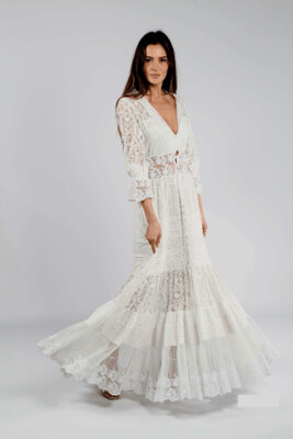 Robe longue Lelia Blanche Beatnik