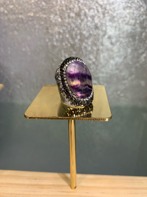 Bague Hypnochic argenté / améthyste
