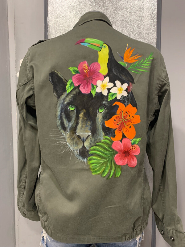 Veste L’atelier de Sardine panthère noir et toucan