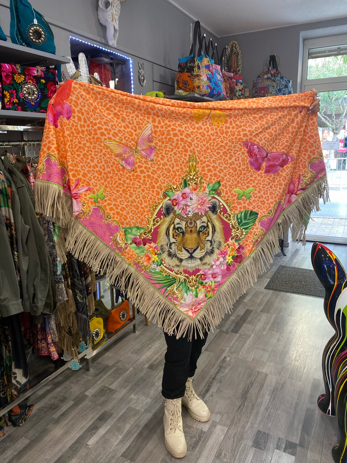 Châle Katherina loretta le tigre orange