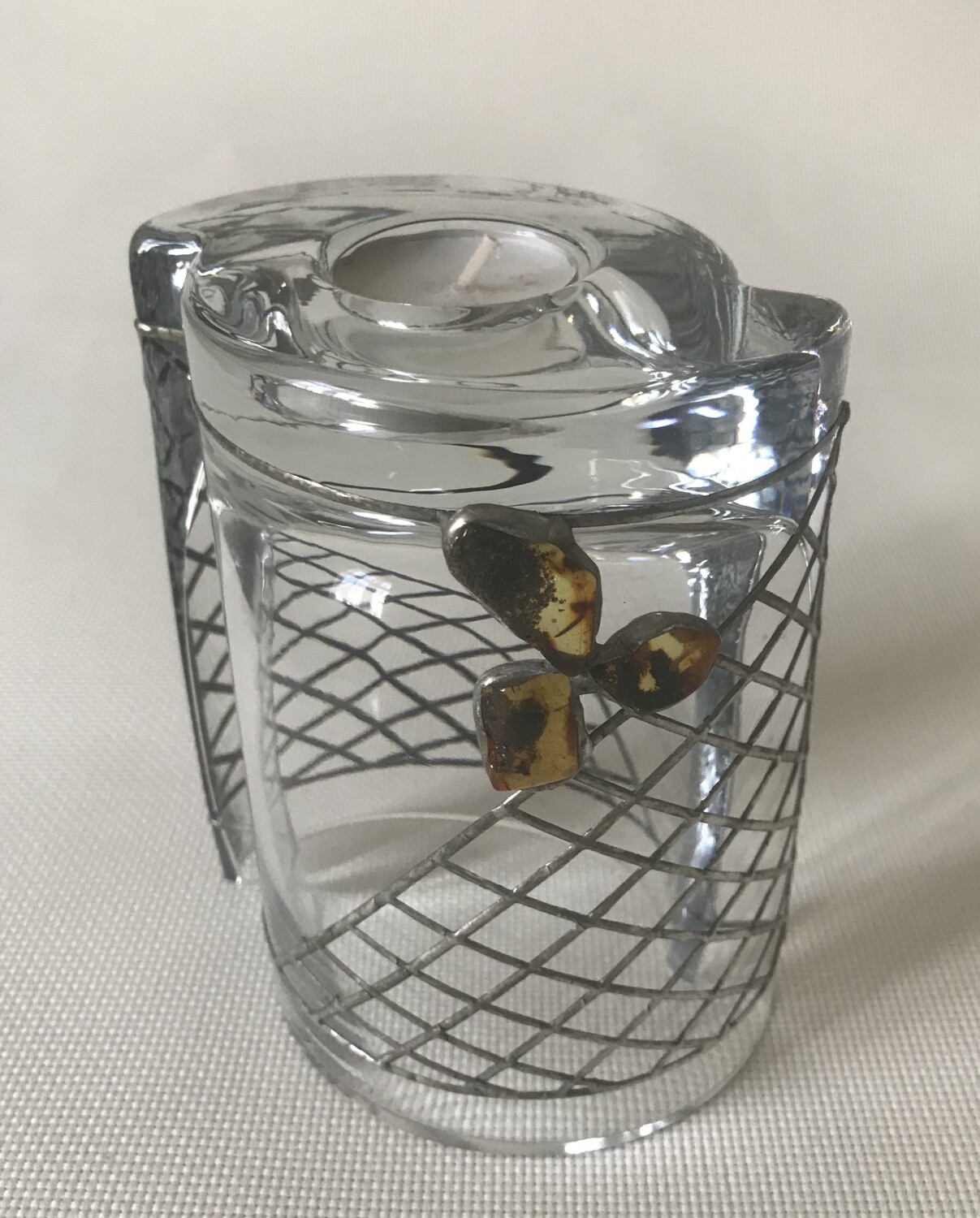 Glass vase and candle holder