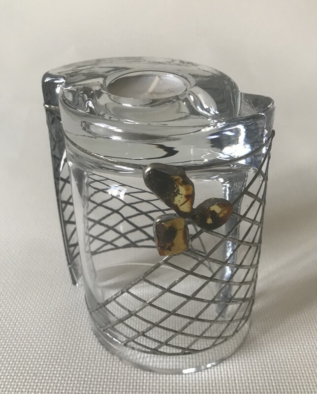 Glass vase and candle holder