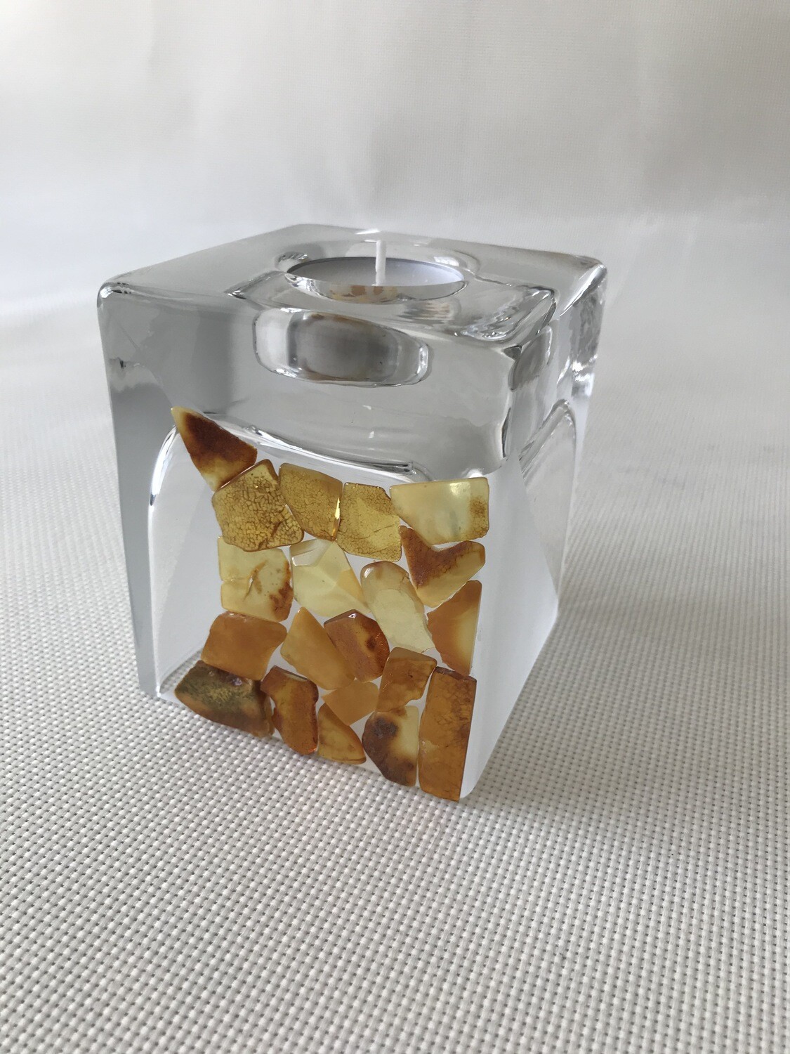 Glass vase and candle holder