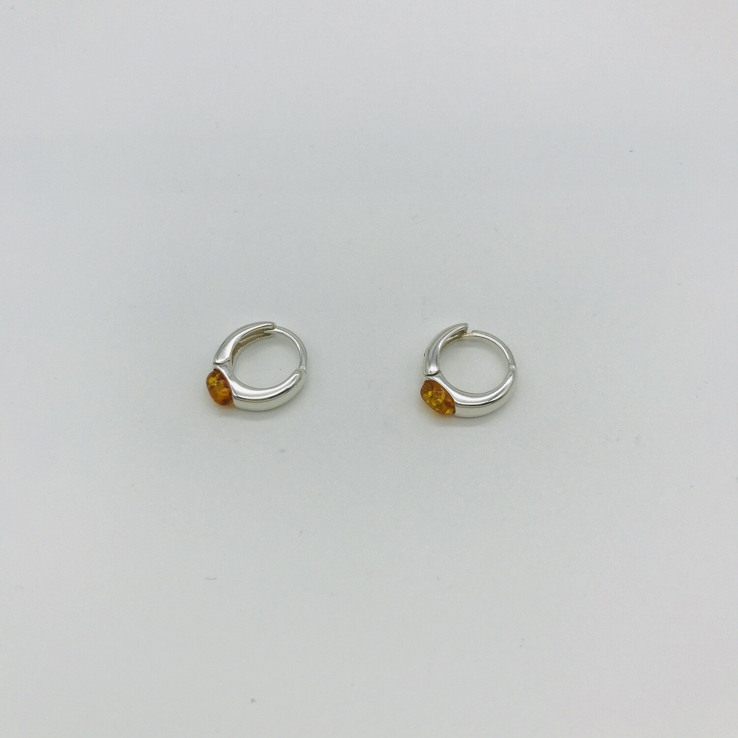 Silver and Amber Earrings - Studs