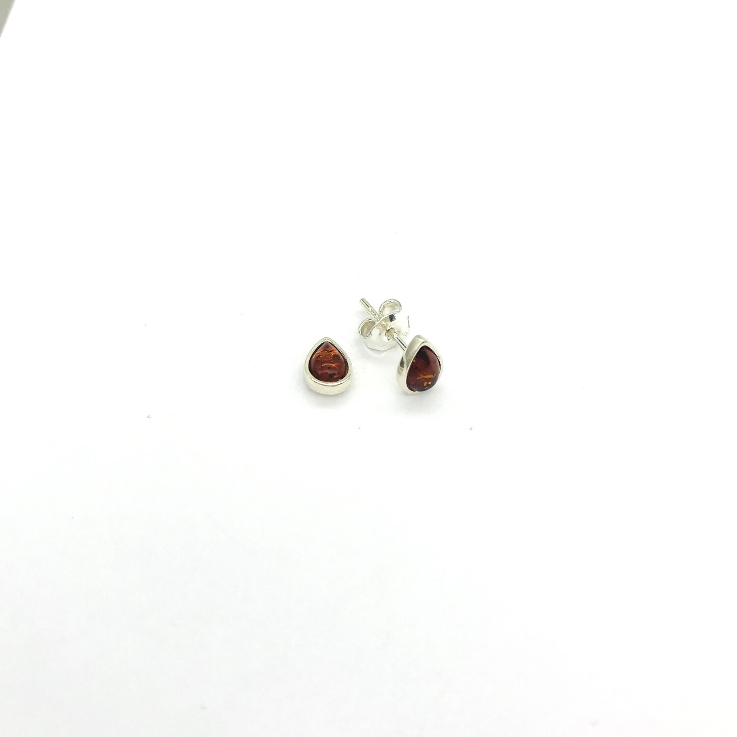 Silver and Amber Earrings - Studs