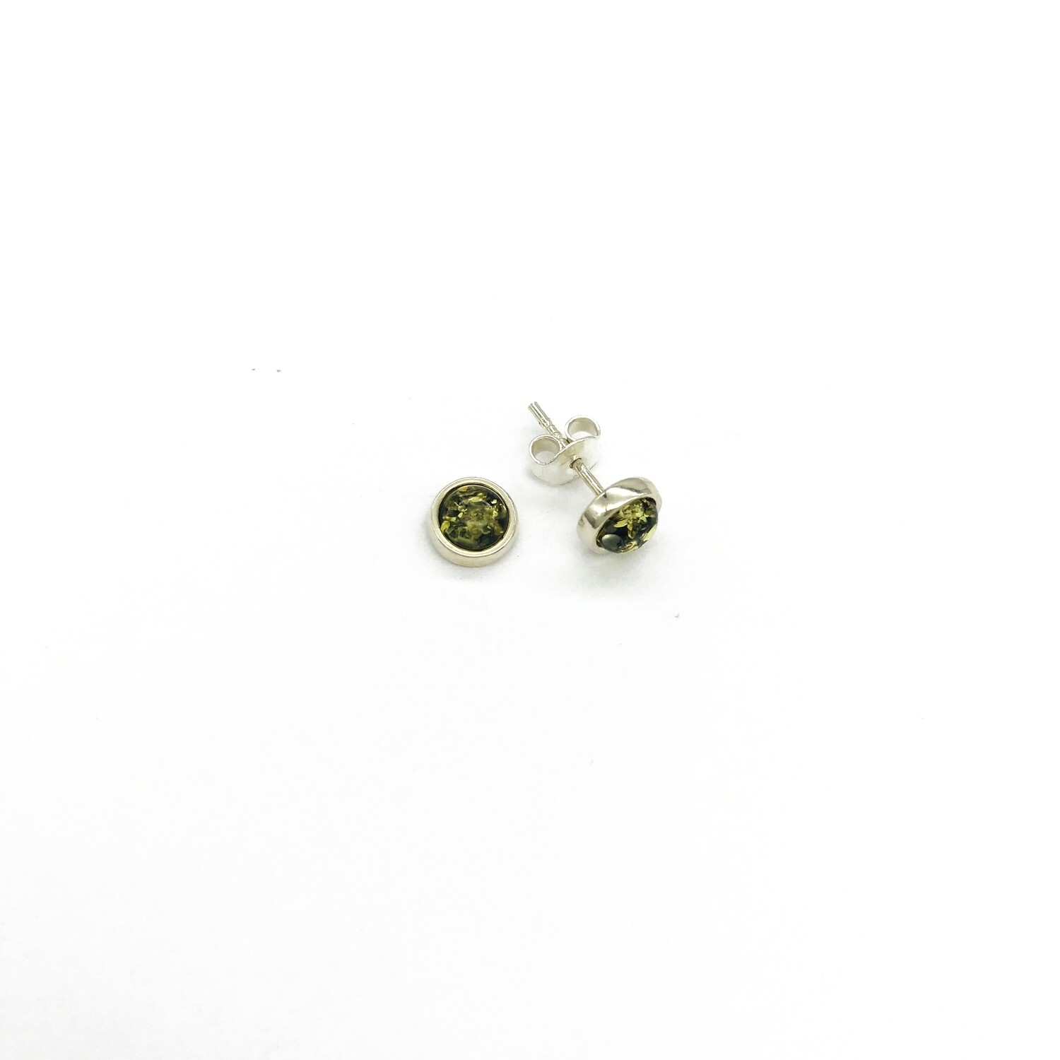 Silver and Amber Earrings - Studs