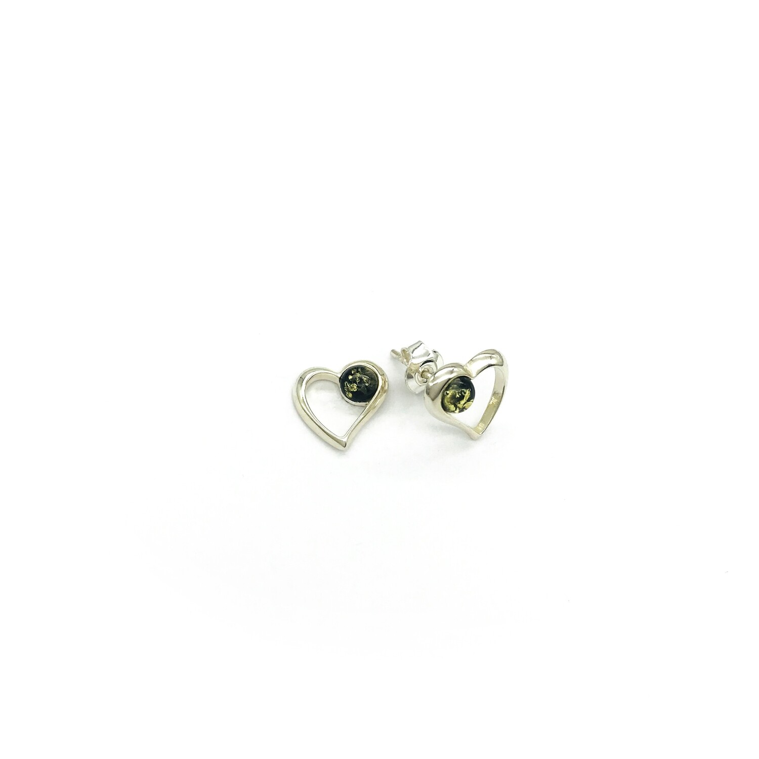 Silver and Amber Earrings - Studs