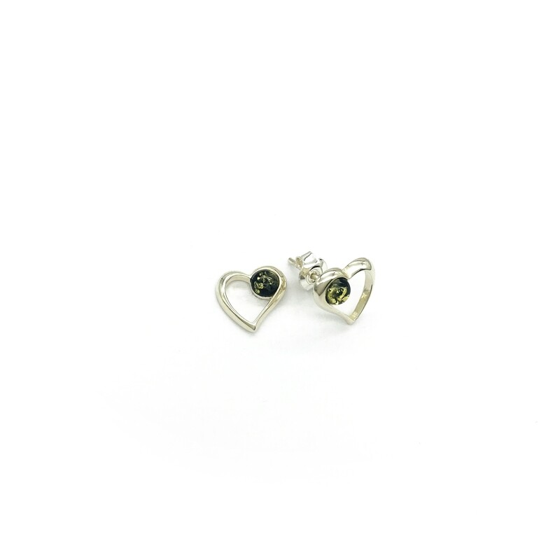 Silver and Amber Earrings - Studs