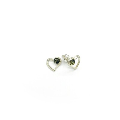 Silver and Amber Earrings - Studs