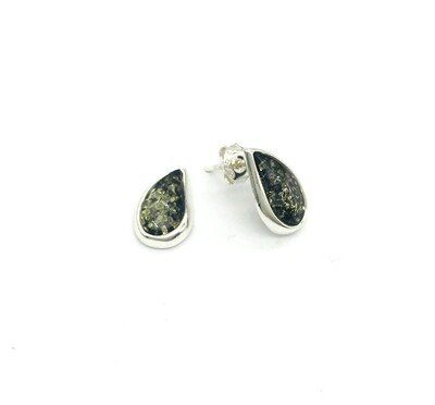 Silver and Amber Earrings - Studs