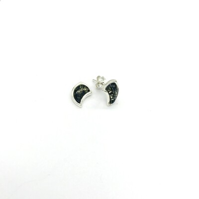 Silver and Amber Earrings - Studs