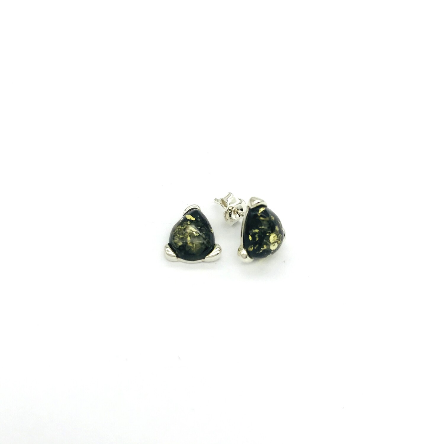 Silver and Amber Earrings - Studs