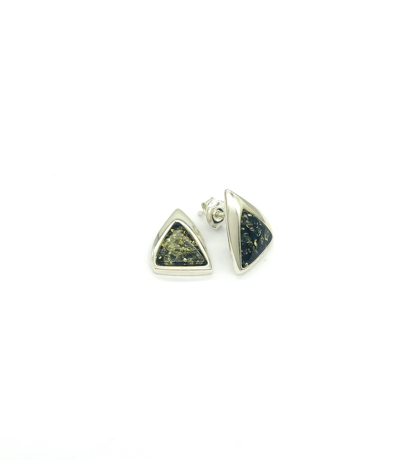 Silver and Amber Earrings - Studs