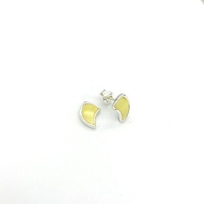 Silver and Amber Earrings - Studs