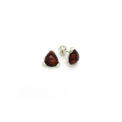 Silver and Amber Earrings - Studs