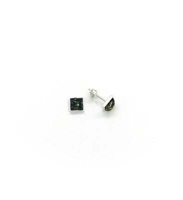 Silver and Amber Earrings - Studs