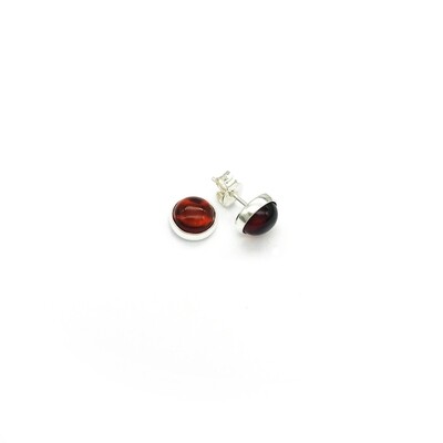 Silver and Amber Earrings - Studs