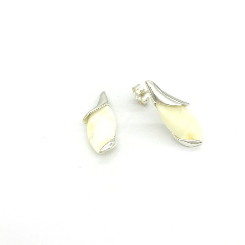 Silver and Amber Earrings