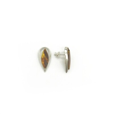 Silver and Amber Earrings