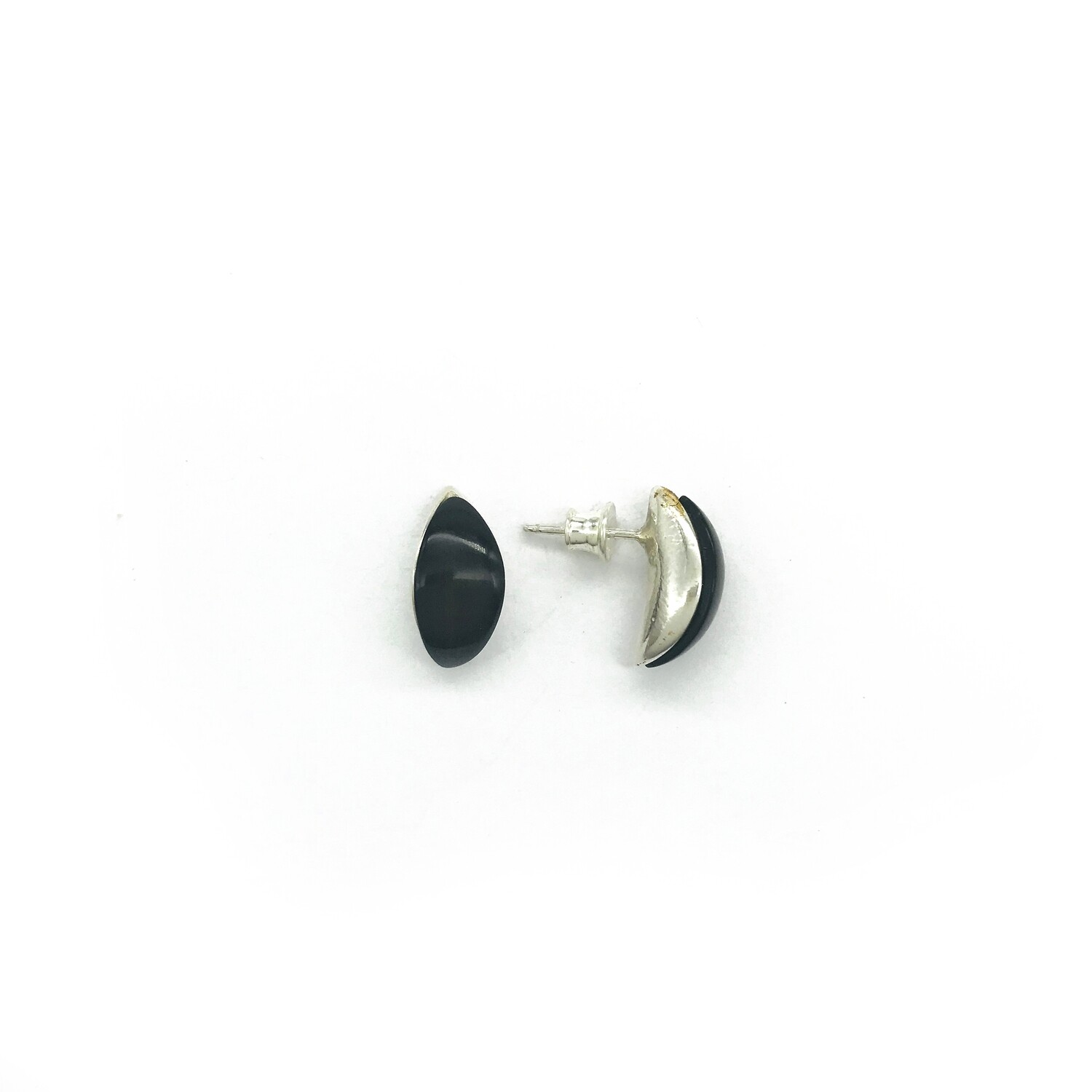 Silver and Amber Earrings - Studs