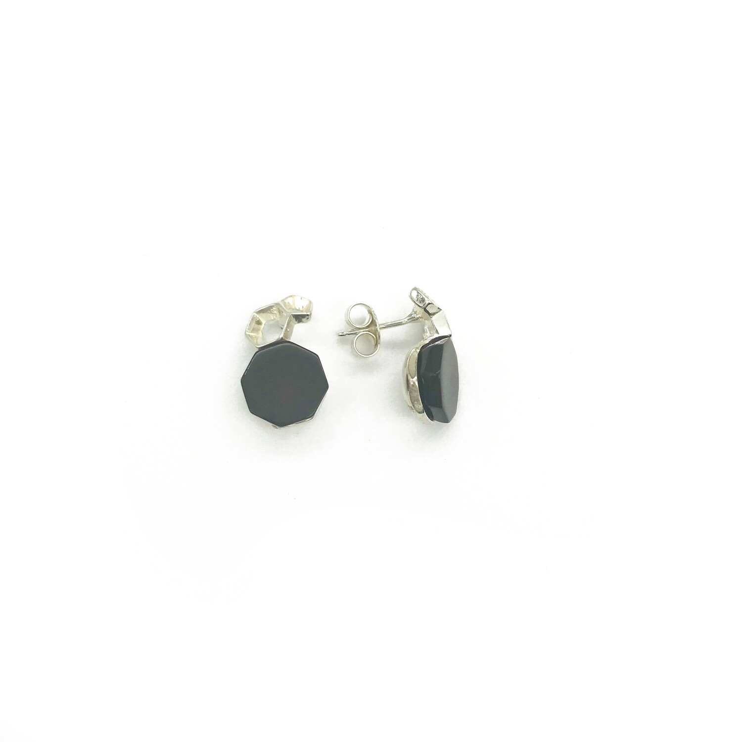Silver and Amber Earrings - Studs
