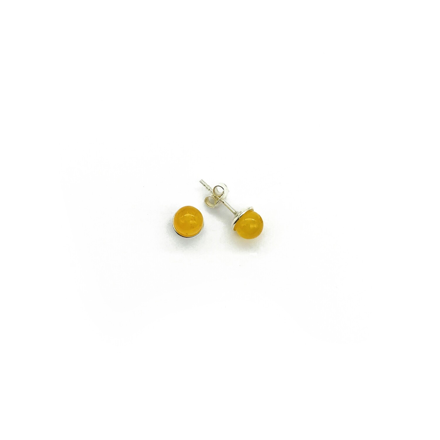 Silver and Amber Earrings - Studs