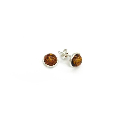 Silver and Amber Earrings - Studs