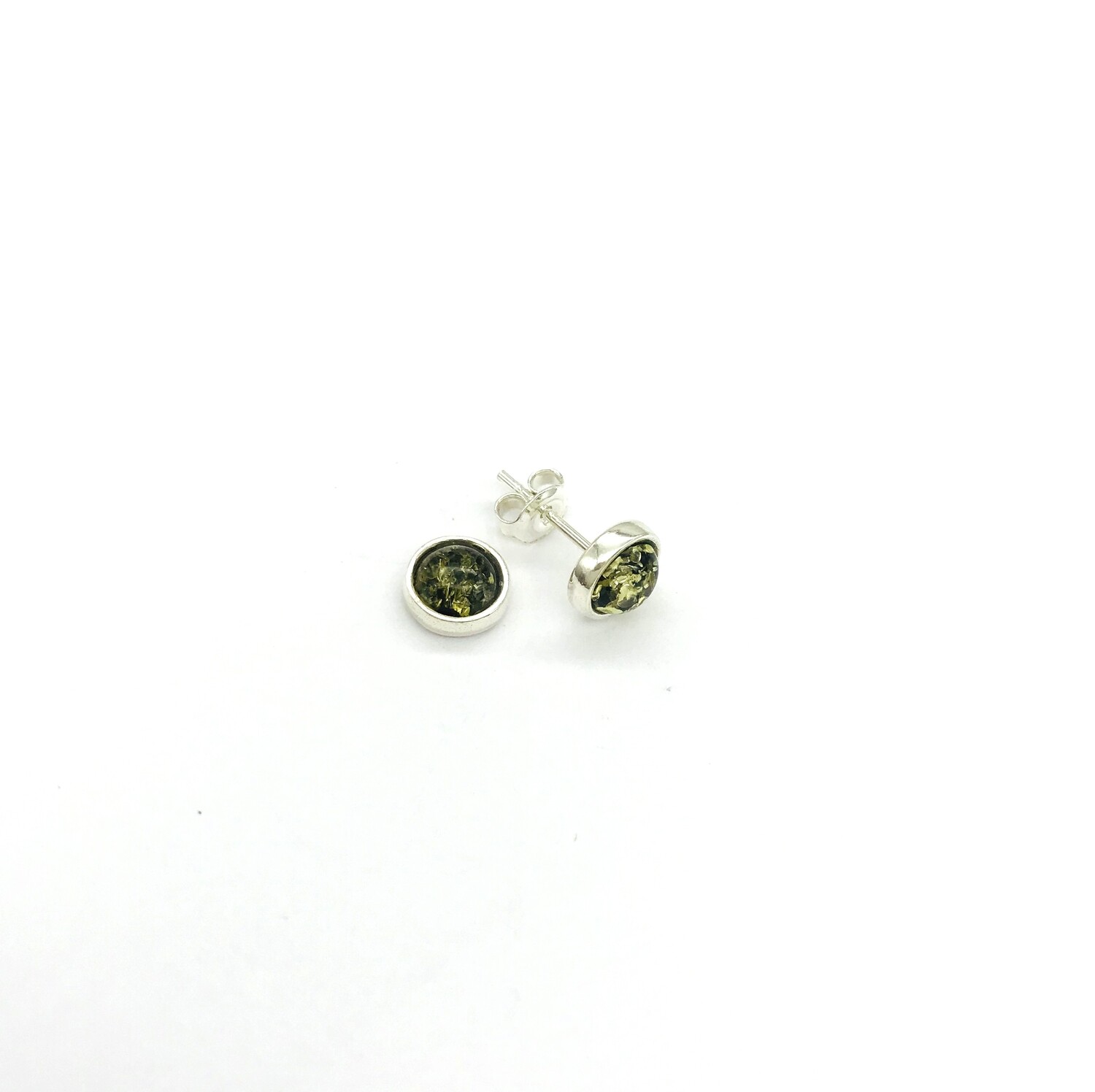 Silver and Amber Earrings - Studs