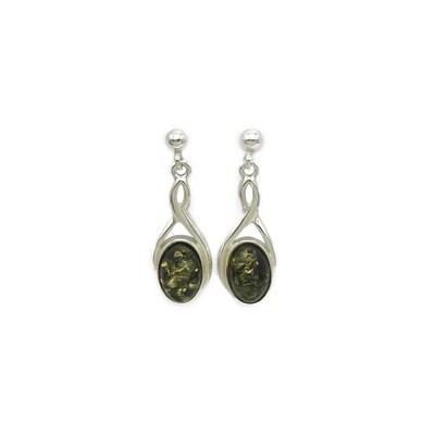 Silver and Amber Earrings