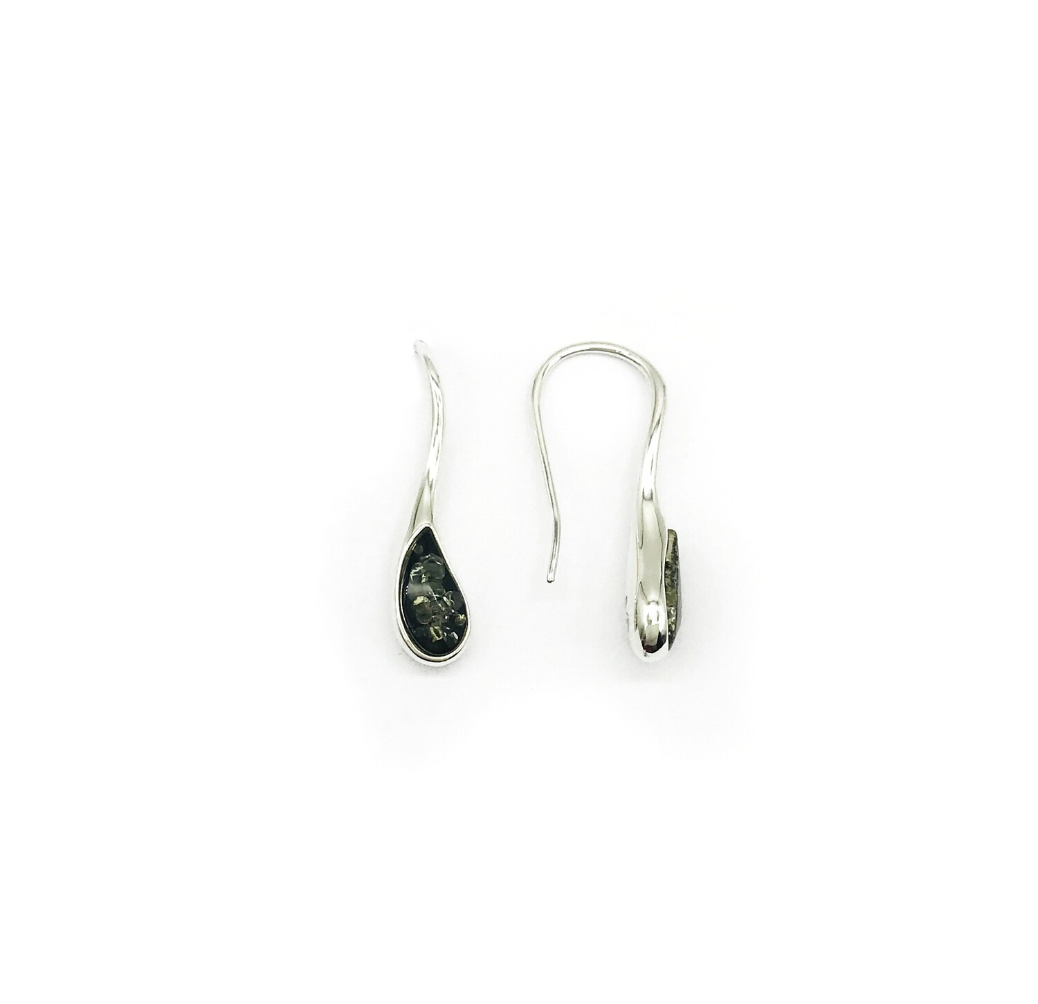 Silver and Amber Earrings