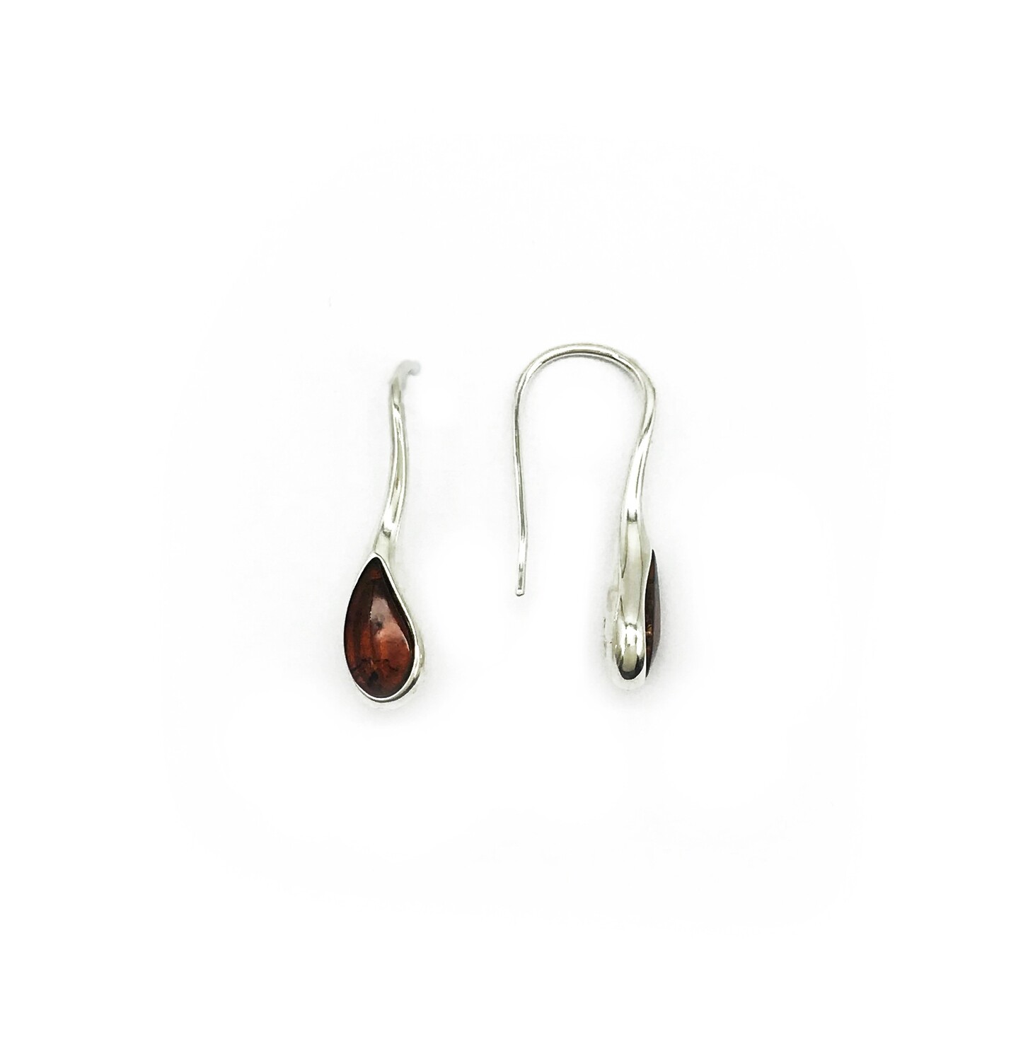 Silver and Amber Earrings
