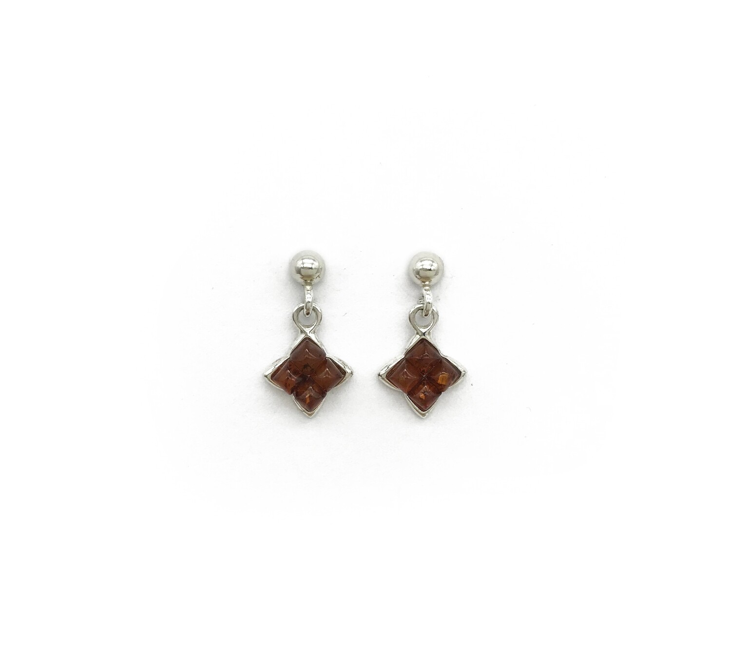 Silver and Amber Earrings