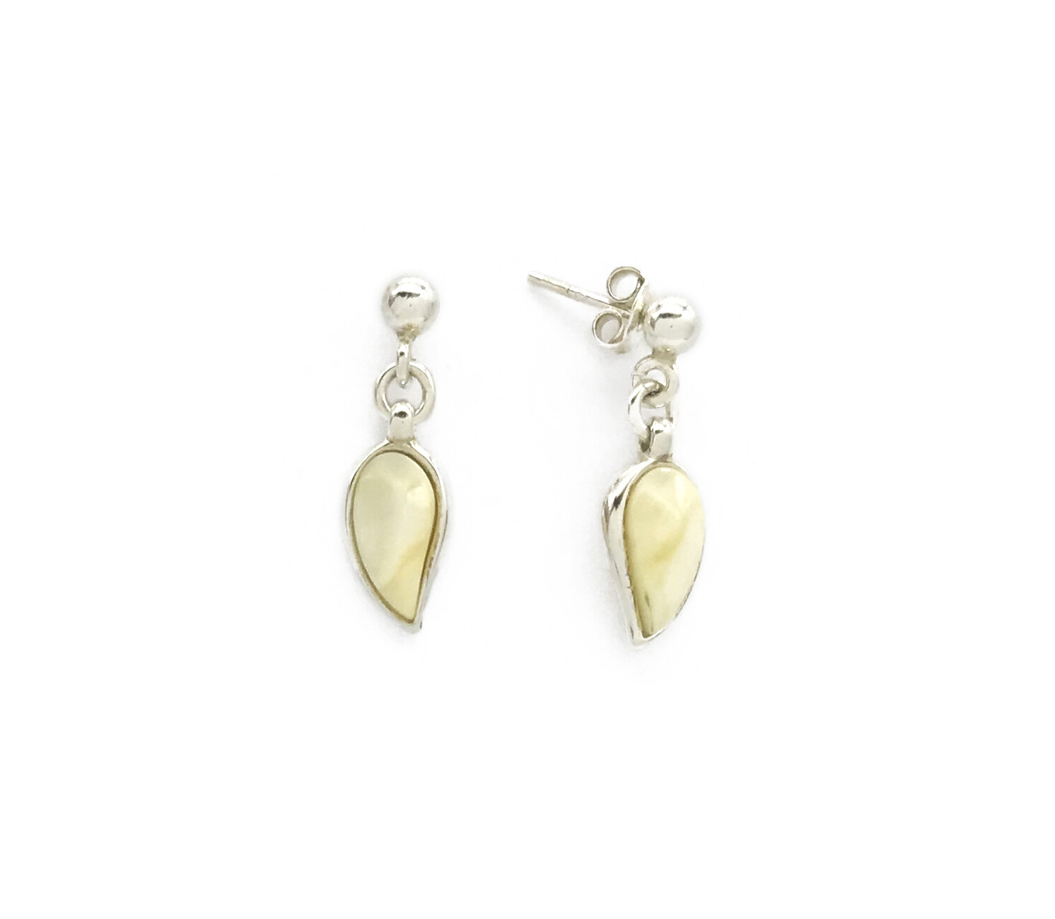 Silver and Amber Earrings