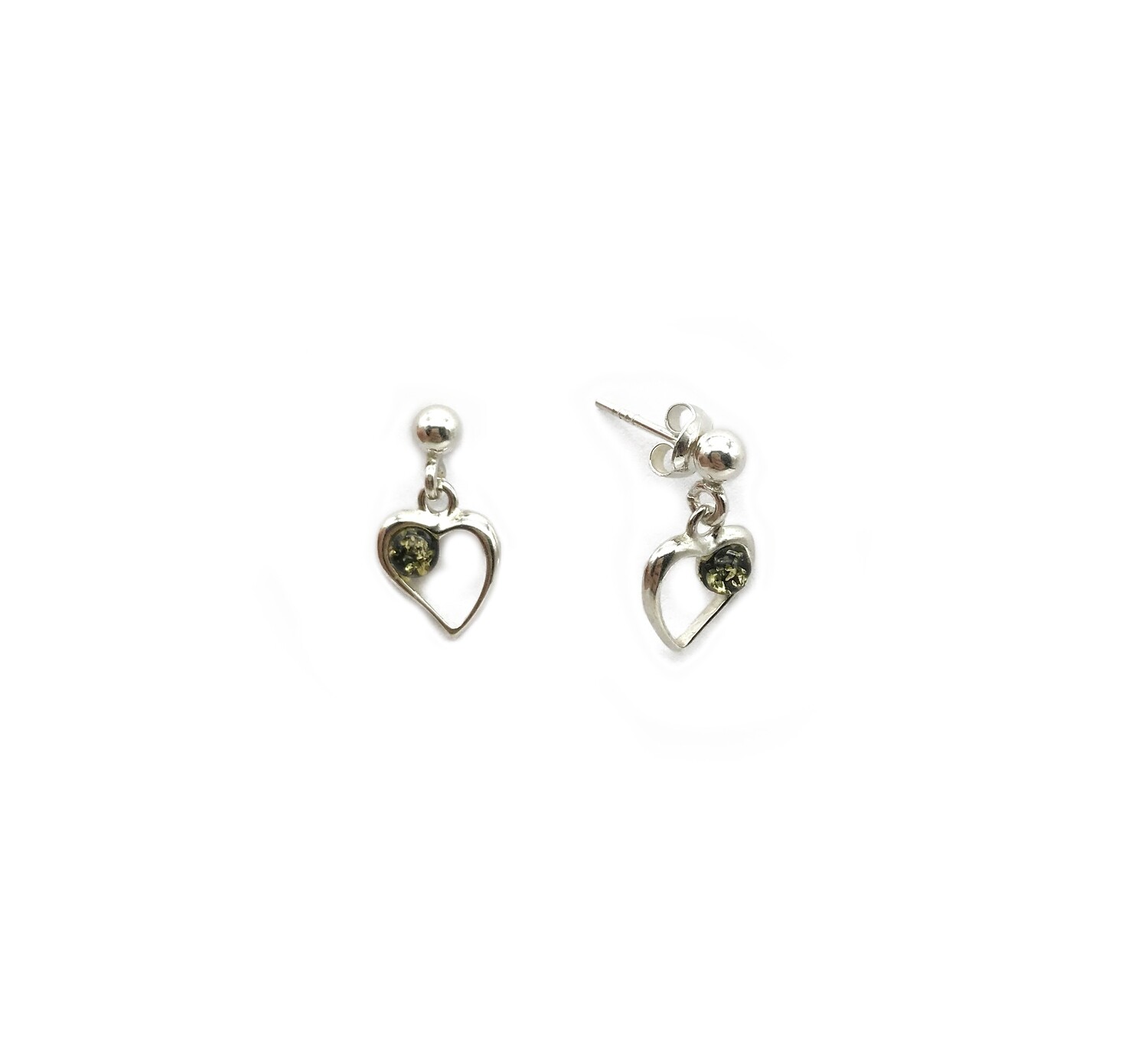 Silver and Amber Earrings
