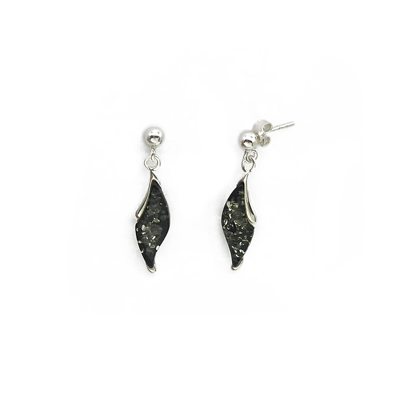 Silver and Amber Earrings