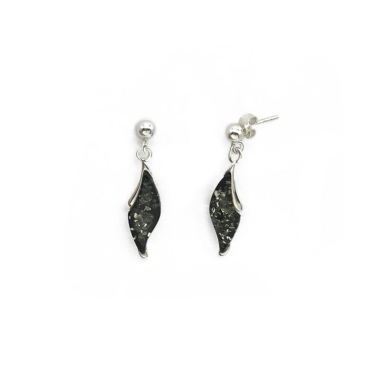 Silver and Amber Earrings