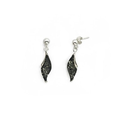 Silver and Amber Earrings